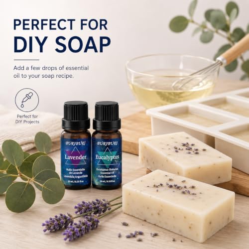 Image of BURIBURI Eucalyptus Lavender Essential Oil Set for Bath Bombs 2 Pack