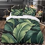 TFEDACVSS Tropisches Paradies Bettbezug Mikrofaser Weich Reißverschluss Kuschelig Bettdeckenbezug 3D Gedruckt 3 Teilig Hautfreundlich mit Kissenbezug Schlafkomfort for Männer & Erwachsene