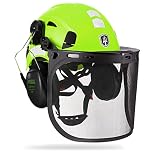 GREEN DEVIL Forestry Safety Helmet Chainsaw Helmet with Face Shield and Ear Muffs 3 in 1 Forestry Hard Hat