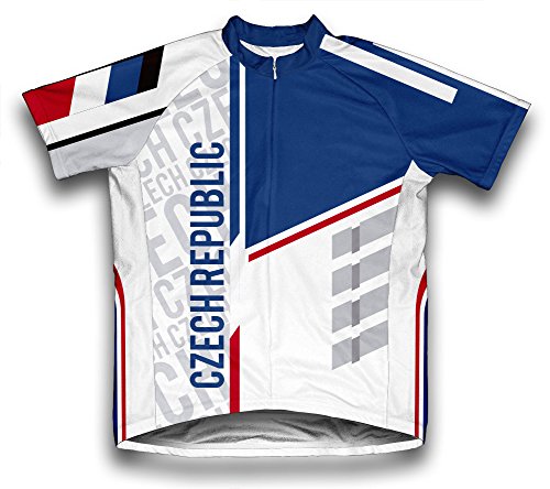 ScudoPro Czech Republic Short Sleeve Cycling Jersey for Men - Size 4XL White