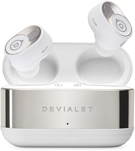 Devialet - Auriculares inalámbricos verdaderos - Gemini II - Blanco icónico - para música diaria y sonido de viaje - Cancelación de ruido - Ajuste