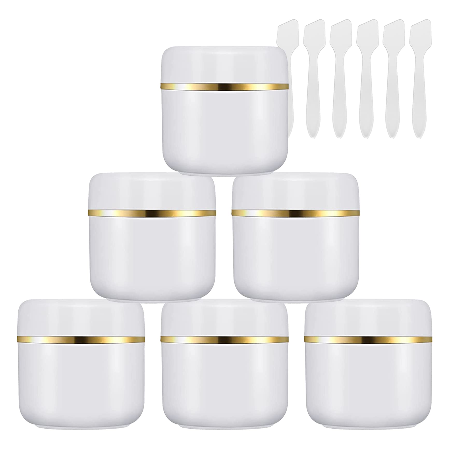 30 Vasetti Plastica Per Cosmetici Da 5g/5ml - Con Spatoline E Etichette, Ideali Per Viaggio, Crema, Balsamo