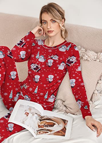 Ekouaer Pajama Set Womens Long Sleeve Lounge Set With Pockets Round Neck Christmas Sleepwear X-Large #TOP1