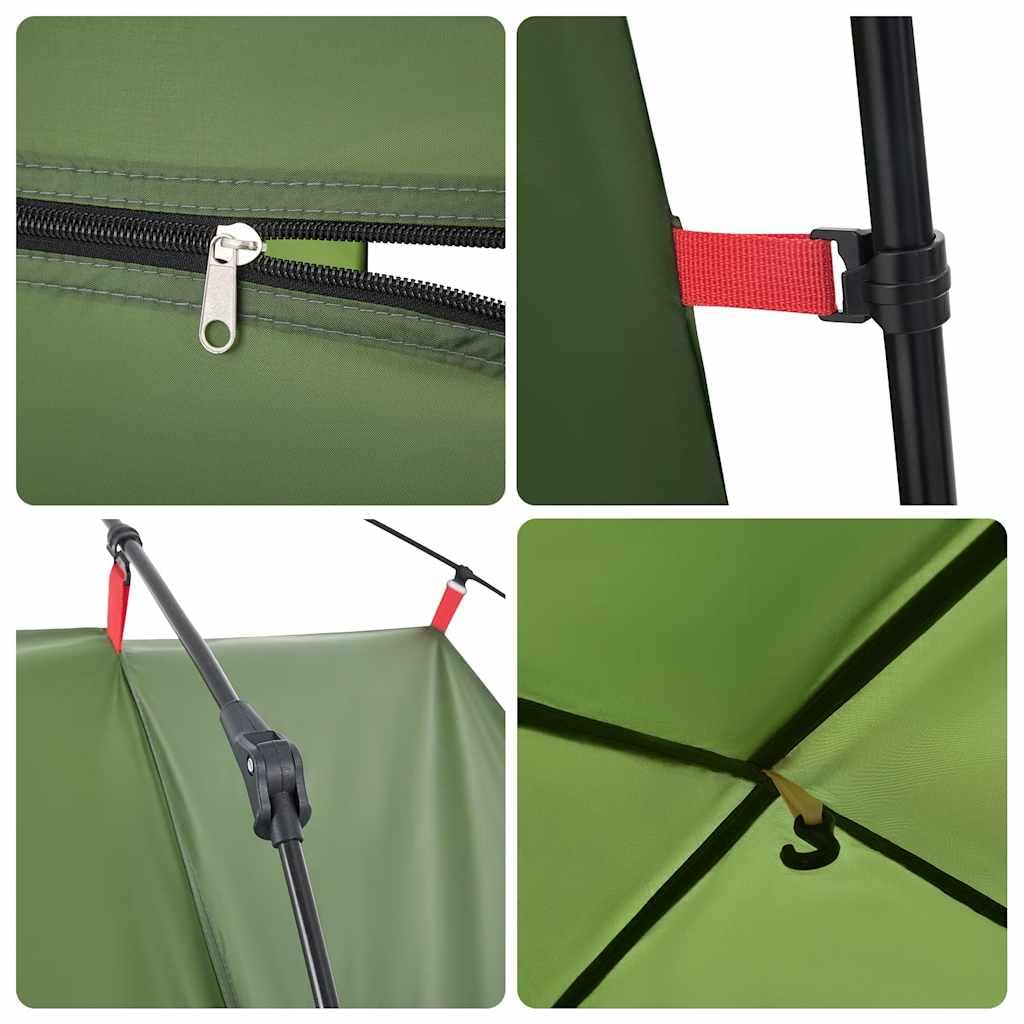 Tente brise-vue verte en polyester 190T avec revêtement PU 150 x 150 x imperméable coupe-vent avec système de libération rapide et sac de transport pour camping, extérieur, randonnée