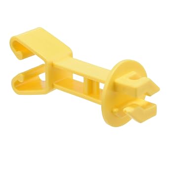Electric Farm Fence Wire Insulators, U Post Extended, Yellow, 50