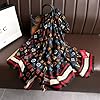 FairyCity Luxury Silk Scarf Black with Multicolor ... #1