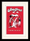 Qualitäts-Markenprodukt 1art1 Rolling Stones Poster It\'s Only Rock N Roll Gerahmtes Bild Mit Edlem Passepartout  Wand-Bilder  Im Bilderrahmen 40x30 cm