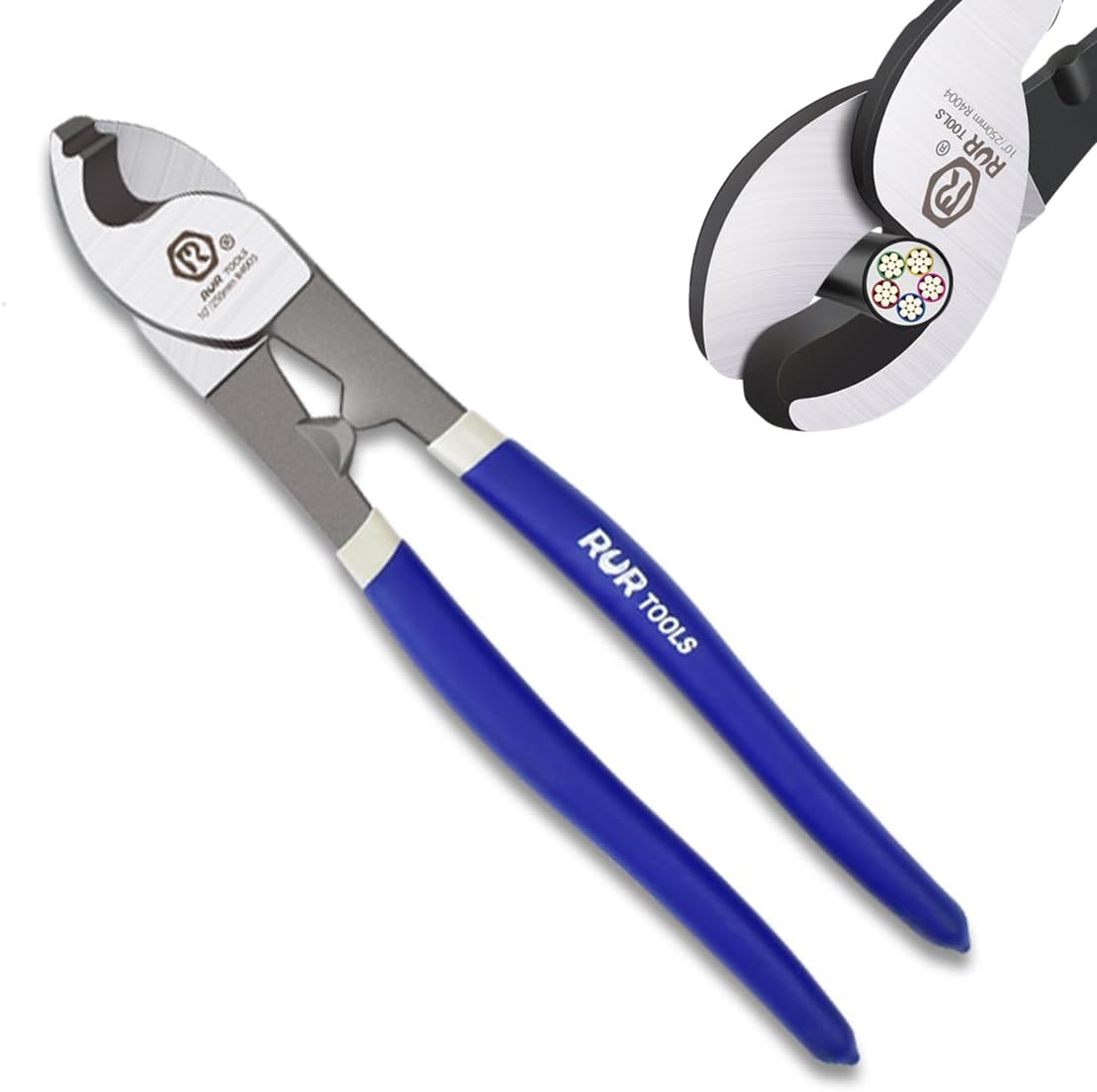 Cable Cutters 8 Inch, High Leverage Cable Cutter, Made of Chromium-Vanadium Steel, Hardness 56HRC, Sharp Cutting, Suitable for Aluminum, Copper, Wire, Cable (ZR4002)