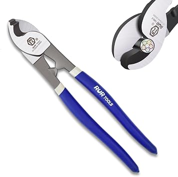 Cable Cutters 8 Inch, High Leverage Cable Cutter, Made of Chromium-Vanadium Steel, Hardness 56HRC, Sharp Cutting, Suitable for Aluminum, Copper, Wire, Cable ZR4002