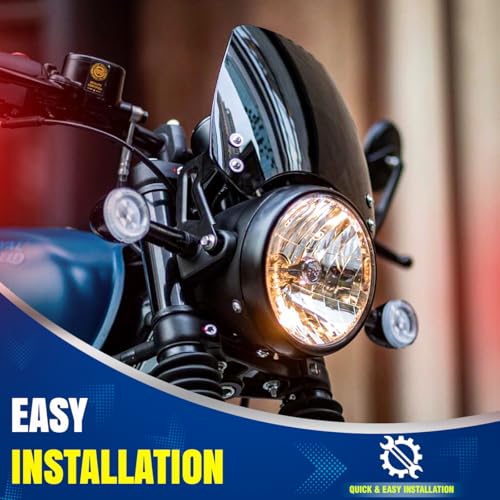Image of OTO2EYE Hunter 350 Visor Glass | Unbreakable Headlight Bolt Visor | Windshield Protector| Wind Deflector for Bike Styling Fairing Kit (Glass) (Glass Visor)