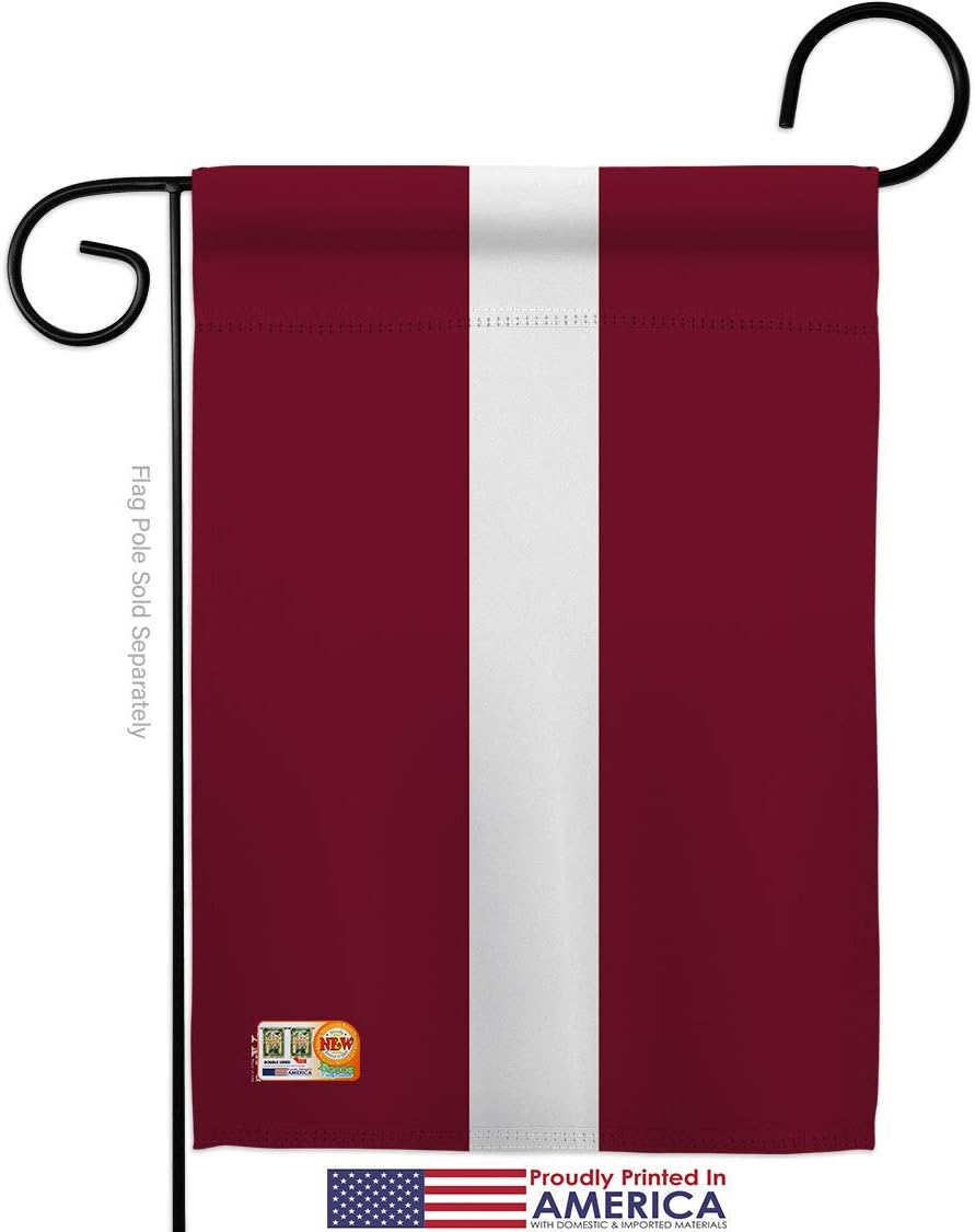 Latvia Garden Flag Set Wall Holder Regional Nationality Nation International World Country Particular Area Small Decorative Gift Yard House Banner Made In USA 13 X 18.5