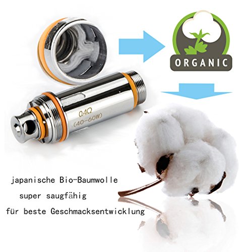 Aspire Cleito Coils für Aspire Cleito Verdampfer/EXO Verdampfer, 0,4 ohm Ersatz-Verdampferköpfe Set, 5 Stück – Bild 3
