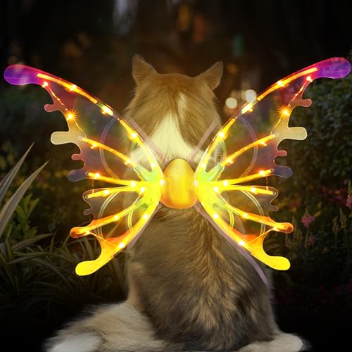 Alas Elfo Mariposa con Luces LED para Perro Mediano miniatura 5