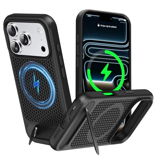 ZHOGTNEG iPhone 17 PropCMP[XMagSafepApیA߉\ȃLbNX^hP[XAIce ArmourN[}bgf - ubN