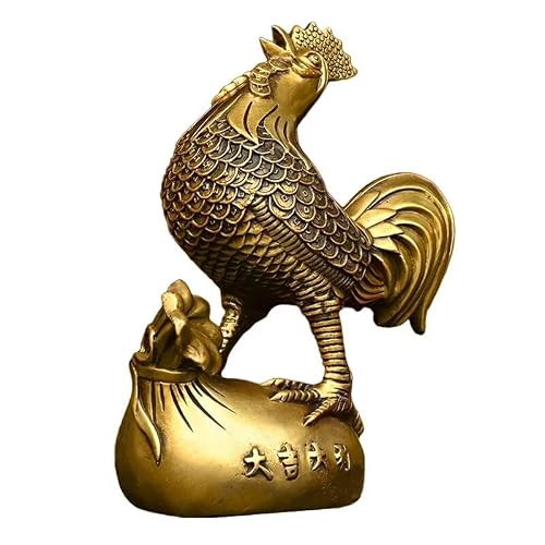 GLETSF 1PCS FengShui Brass Rat Golden Bag Chinese Zodiac Bronze Statue Ornament Copper Rat Brass Mascot Brass Animal Figurines Home Desktop Office Decoration,