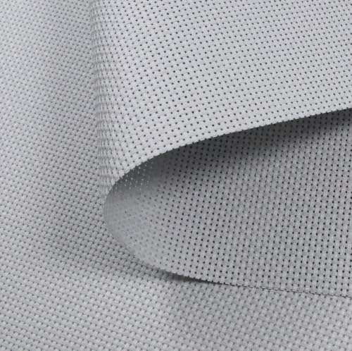 Image of KCS 19 inch x 28 inch(48cmx72cm) 11CT Counted Cotton Aida Cloth Cross Stitch Fabric (Light Grey)
