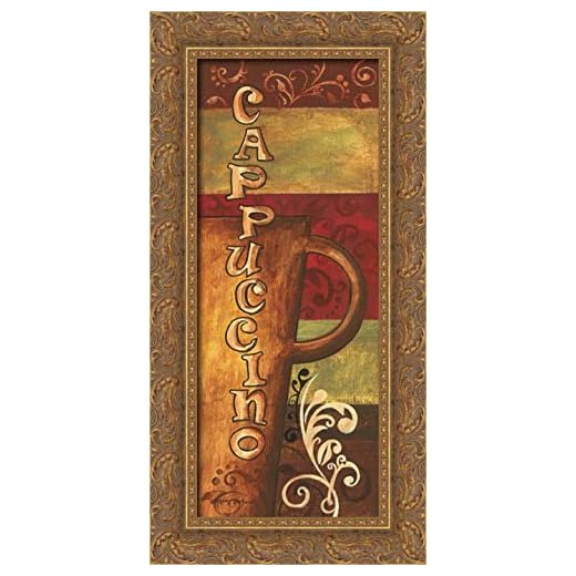 Gorham, Gregory 12x24 Gold Ornate Framed Canvas Art Print Titled: Cappuccino