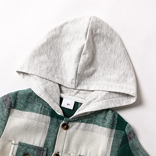 Kids Toddler Baby Boys Spring Plaid Short Sleeve Hooded Tshirt Clothing Apparel2