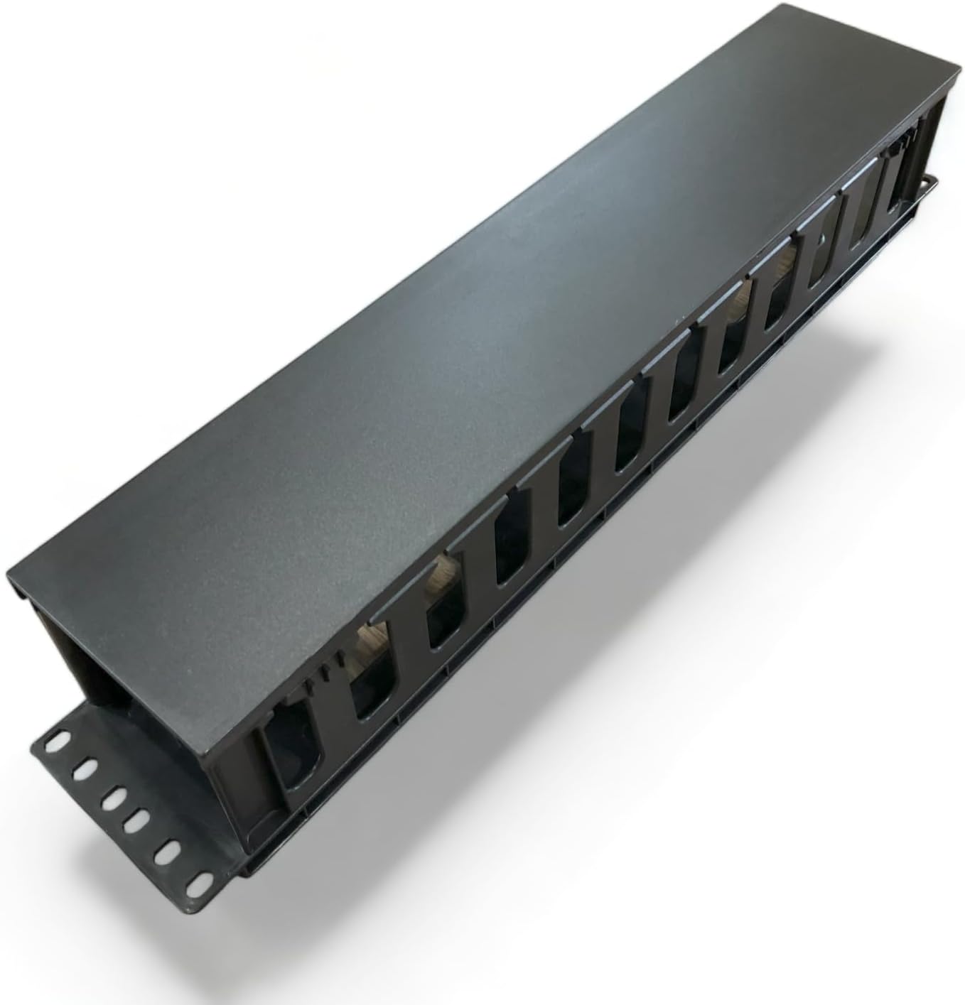 2U Black Horizontal Cable Management 12 Slot (Plastic)
