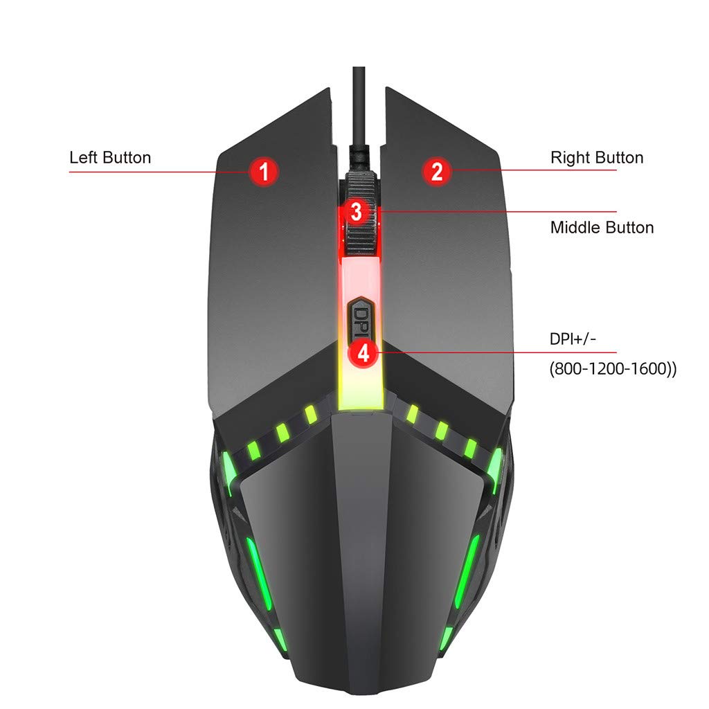 Amazon.com: Bosji Gaming Mouse, 6400DPI Adjustable Wired 7