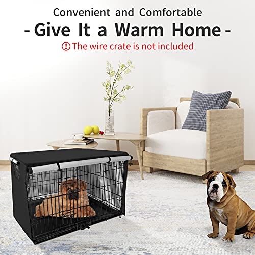 Pecopcock Dogs Crate Cover Privacy Windproof Safe for Dog Durable-Polyester Pet Kennel Cover Crate Cover 42 inches… - Image 7