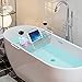 iPEGTOP Stainless Steel Bathtub Caddy Tray - Over Bath Tub Racks Shower Organizer with Extending Sides, Removable Wine Glass Book Holder