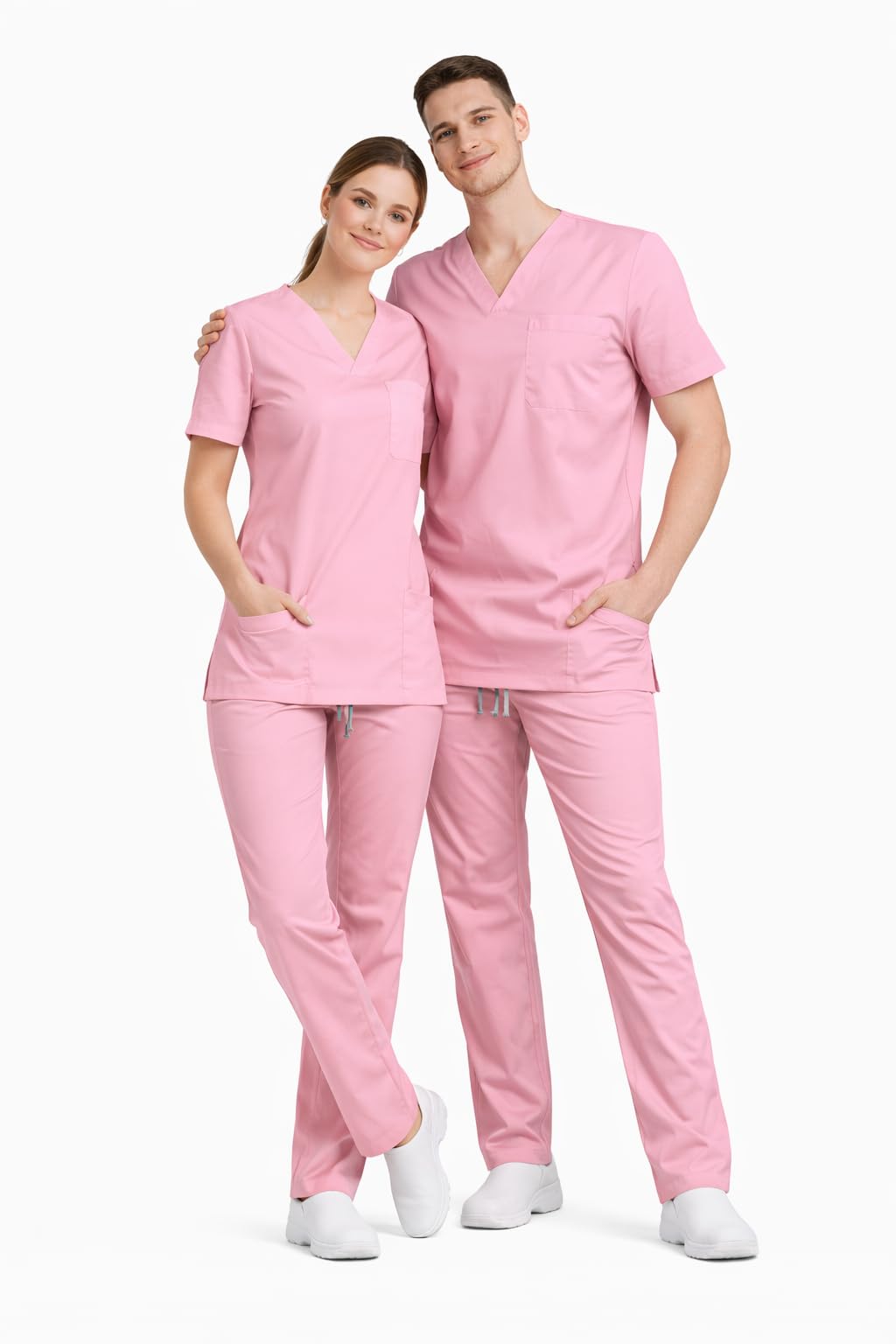 OSSCMPT- Divisa Sanitaria Premium Unisex – Completo Medico con Casacca e Pantalone in Cotone Stretch