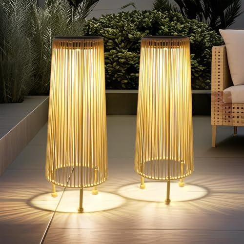 Illuminate Your Space with These 5 Must-Have Outdoor Solar Floor Lamps 4 Outdoor Solar Floor Lamp, Upgraded Solar Patio Lamp, Brighter Outdoor Floor Lamp, Auto On/Off Patio Lamps Outdoor for Yard Garden Patio Pathway Lawn Decor 2Pack