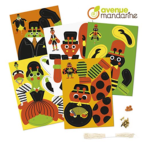 Avenue Mandarine KC123C - Kreativset mit 5 Khampelmänner zum Bauen, 11,5x0,5x21,5 cm, Insekten