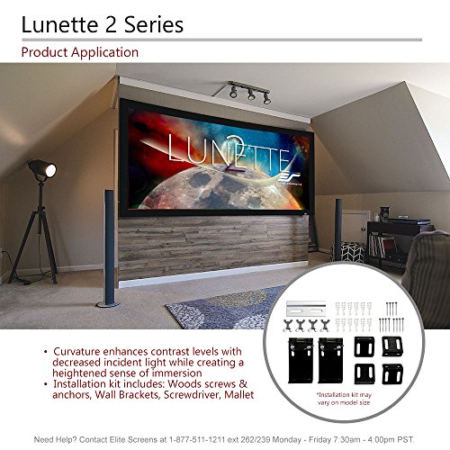 Image of Elite Screens Aeon CineGrey5D, 123 inch Diag 16:9, Edge Free Ceiling Light Rejecting Fixed Frame Projector Screen for Movie Home Theater, AR123DHD5