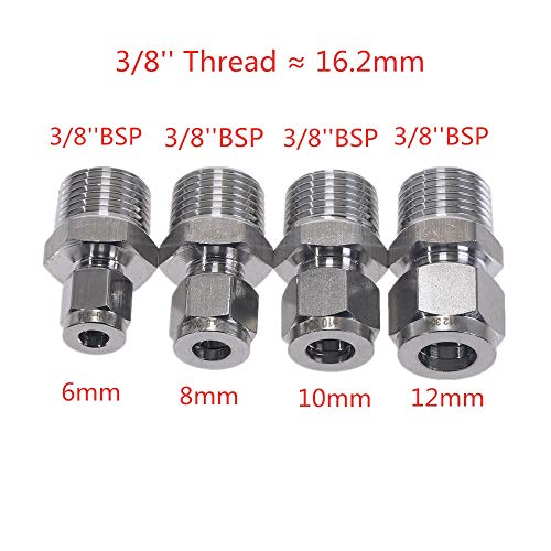 Raccord de conversion droit 12mm mâle 1/4 BSP en acier