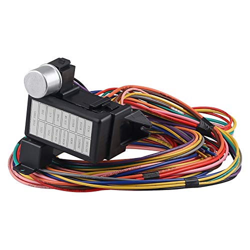14 Circuit Wiring Harness Kit, Professional Universal Electrical Wire Harness, Car Modification Circuit 14 Fuse Compatible with Chevy Ford Chrysler Mopar Muscle Car - Image 3