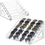 2 Pack 7 Tier Sunglass Organizer Stand, Versatile Clear Acrylic Sunglass Holder Display Stand Sunglass Storage Tray for Highlighting Glasses Makeup Nail Polish Graded Cards