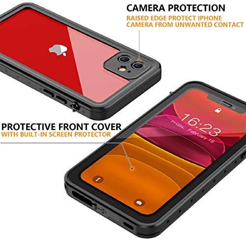 Huakay AMILIFECASES for iPhone 11 Waterproof Case, Full Body 360° Protective Shockproof Dirtproof Sandproof IP68 Phone Case for iPhone 11 (6.1inch)(Black/Clear) Huakay AMILIFECASES for iPhone 11 Waterproof Case, Full Body 360° Protective Shockproof Dirtproof Sandproof IP68 Phone Case for iPhone 11 (6.1inch)(Black/Clear)
