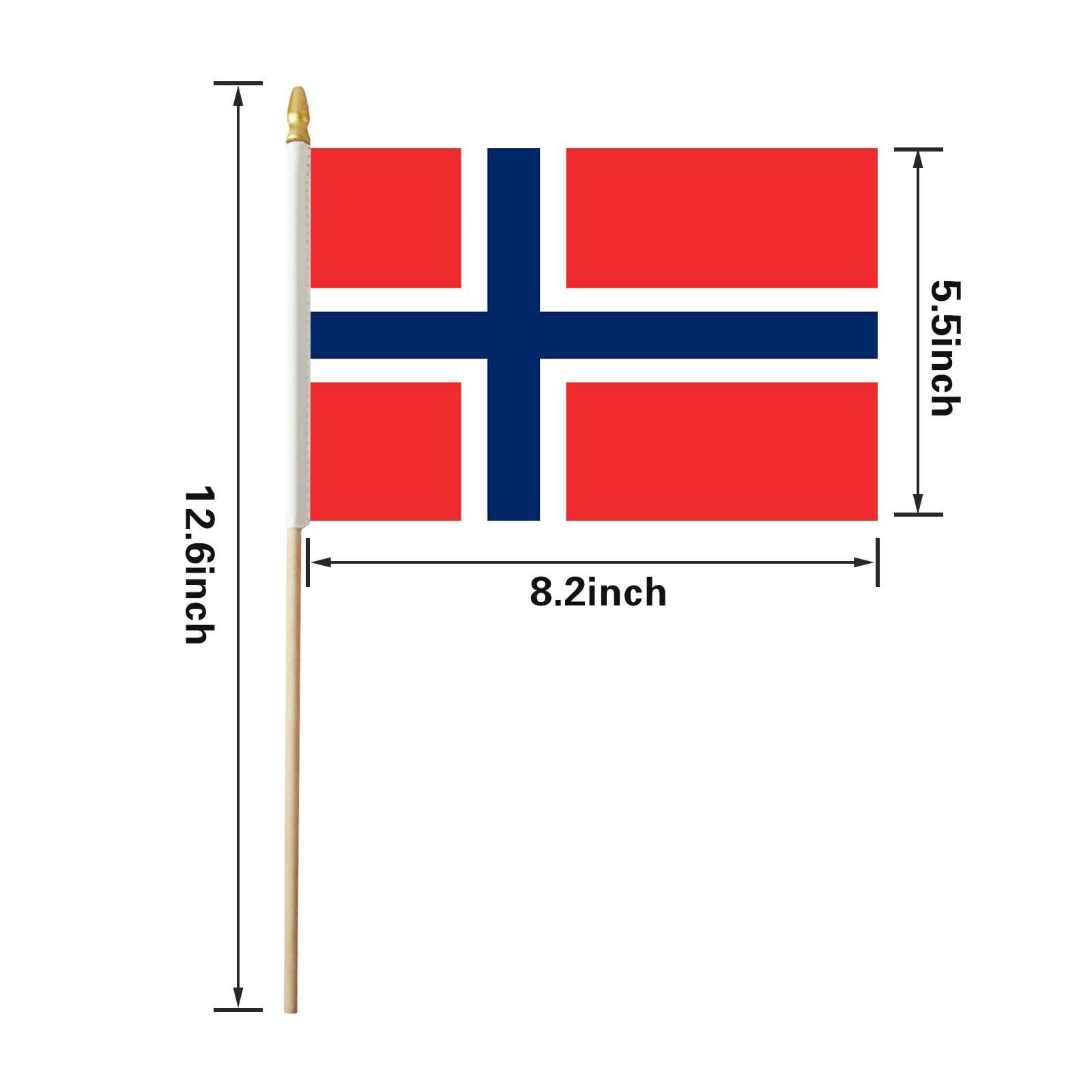 LoveVC Mini-Flaggen Auf Holzstab – 12 Stück, 20,3 X 30,5 Cm, Kariert (Norwegen-Design)