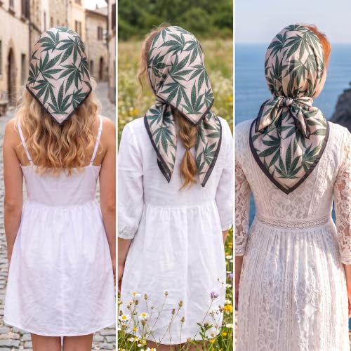 Image of Ravaiyaa - Attitude is everything Women Printed Silk Bandana 21 x 21 Inch Square Headband & Hair Wrap, Soft & Versatile | Fashion Neck Wrap