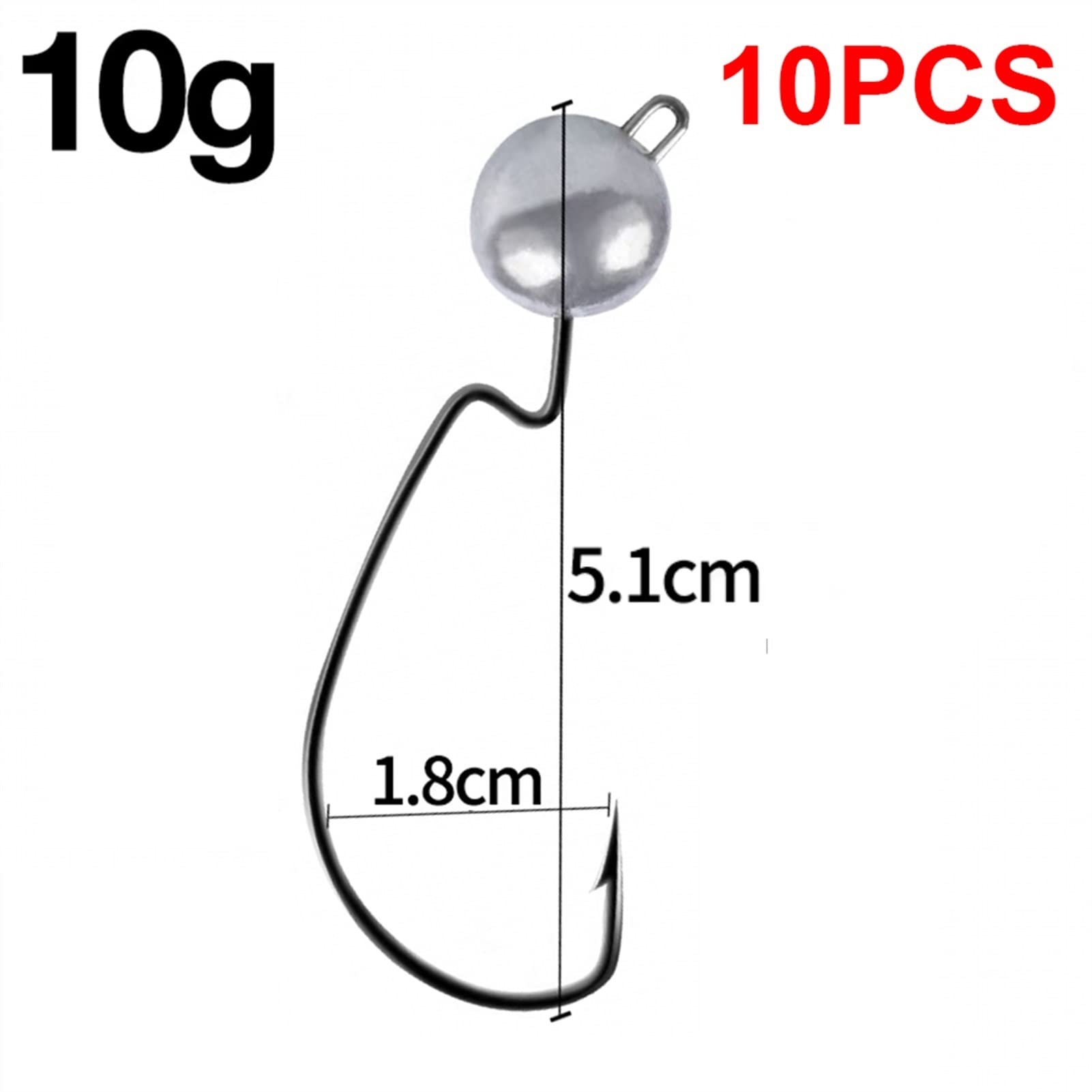 Ami da Pesca 10pcs Gancio for la manovella da pesca 3.5G 5G 7G 10G 10G Jig a esposizione Testa di pesca Attrezzatura da pesca Bed Bed Fishhook Bass Bass Acquazzone di pesca Attrezzatura da pesca Ganci