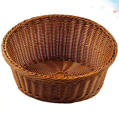 Hemoton 1 Unidade de Cesta de Frutas Tecido de Plástico Seguro Imitado de Rattan Suporte para Pão Du