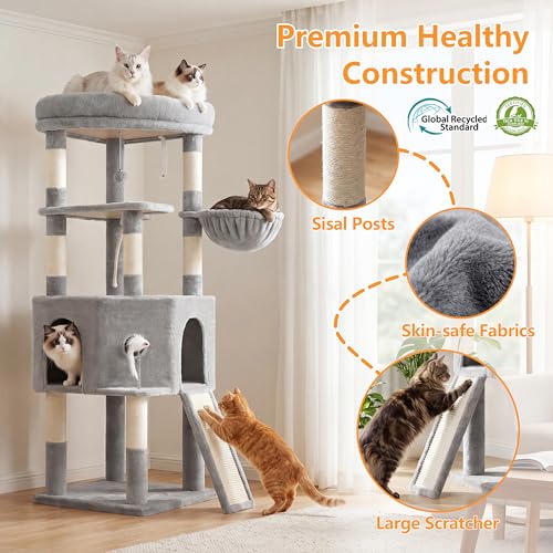 Torre para gatos vibrissia 61 pulgadas con rascador miniatura 5