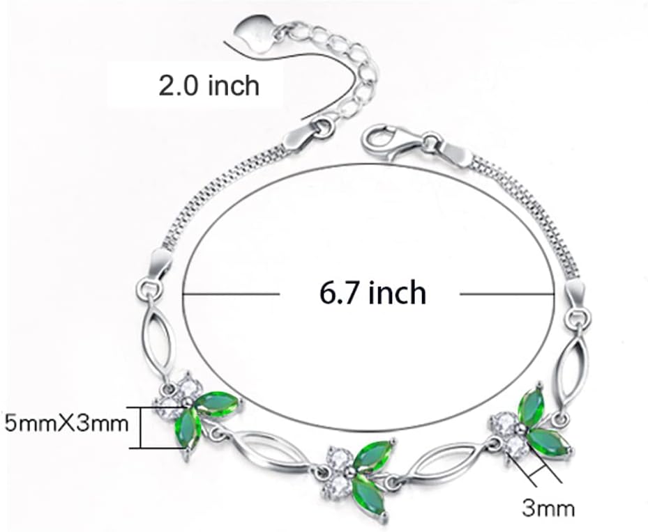 Gifts for Women S925 Sterling Silver Purple Butterfly Bracelet,Adjustable Charm Bracelets Jewelry Present for Women,Anniversary Holiday Christmas Birthday Gifts for Mother Wife Daughter - Image 5