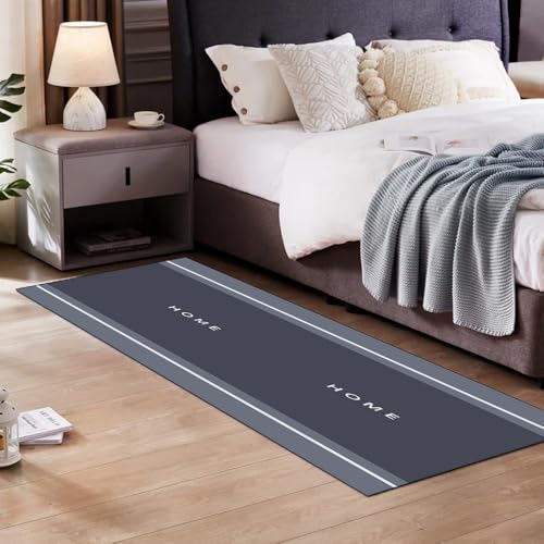 Alfombra de pasillo gris de 40x400 cm moderna y lavable para el hogar 4