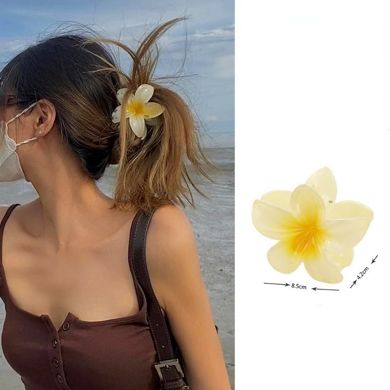 Image of 2PC Flower Claw Clips for Women - Large Jelly Hair Clips, Durable Hair Clutcher for Girls, Perfect for Styling, Multipack Set