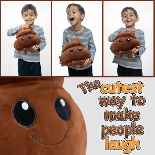 Image of Twiddler Toys Poop Emoji Fart Noise Maker - Large 11 inch Plush Pillow Toy with 20 Hilarious Farting Sounds - Funny Gag Gift for Friends and Coworkers