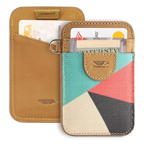 Image of POCKT Slim Card Holder Wallet For Men and Women - Minimalist Front Pocket Wallet Elastic Credit Card Holder Genuine Leather RFID Blocking Card Case Wallets | Cross