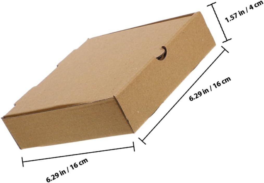 Kichvoe 20pcs 6-inch Square Kraft Corrugated Pizza Boxes, Takeout Food Containers for Pizza, Cookies, and Bakery, Mini Grease-resistant Kraft Packing Boxes for Food Service