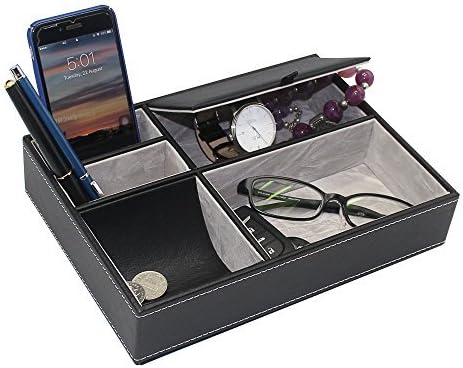 MAGGIFTArtMuseKits Maggift Faux Leather Valet Tray, Men's Dresser Top Organizer