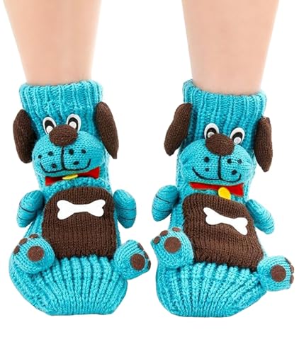 Image of Women's Non-slip Household Floor Socks Knit Casual Animals Slippers Socks Christmas Stockings Decor