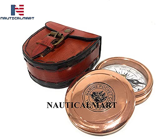 Brújula de bolsillo NauticalMart en latón con acabado cobre miniatura 4