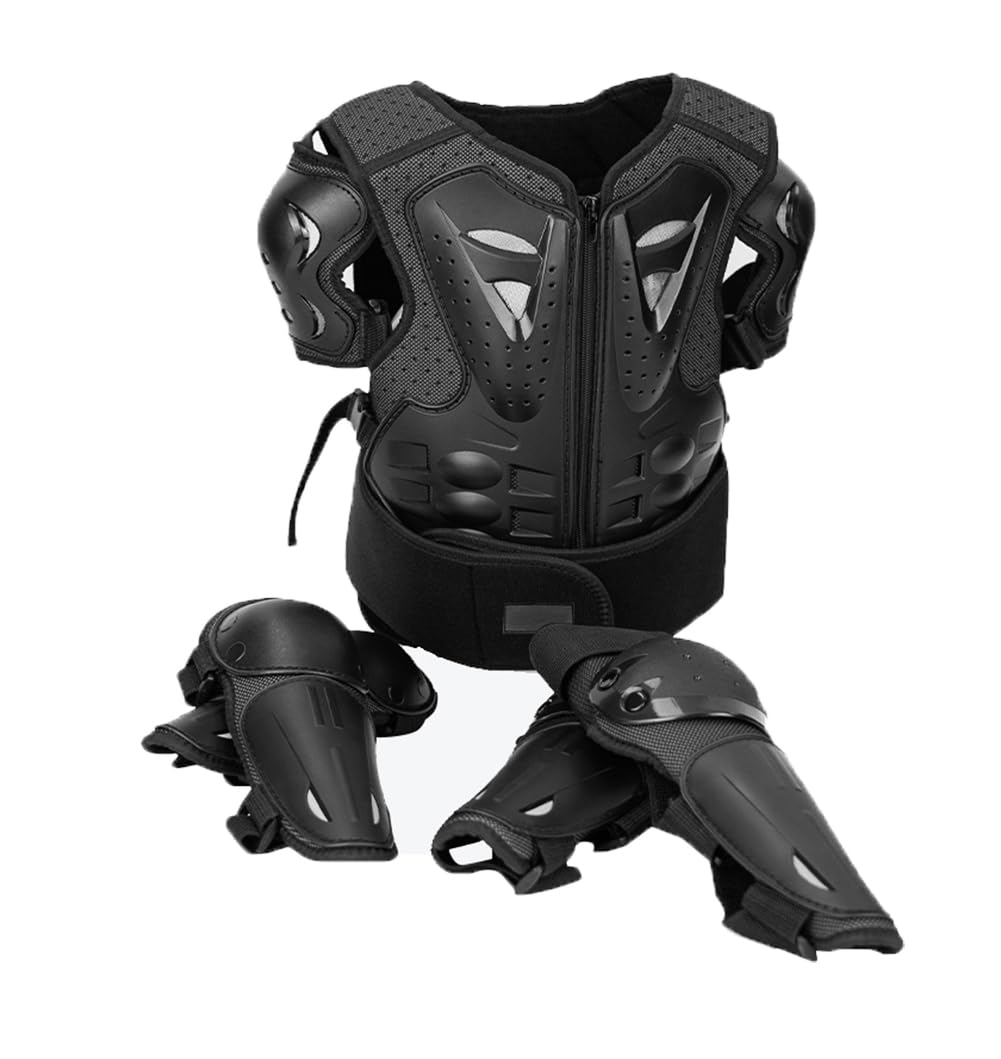 Lot de 5 protections de corps de moto pour enfants de 5 à 13 ans, gilet de protection pour motocross, genouillères, coudières, armures de moto, équipement de protection pour enfants
