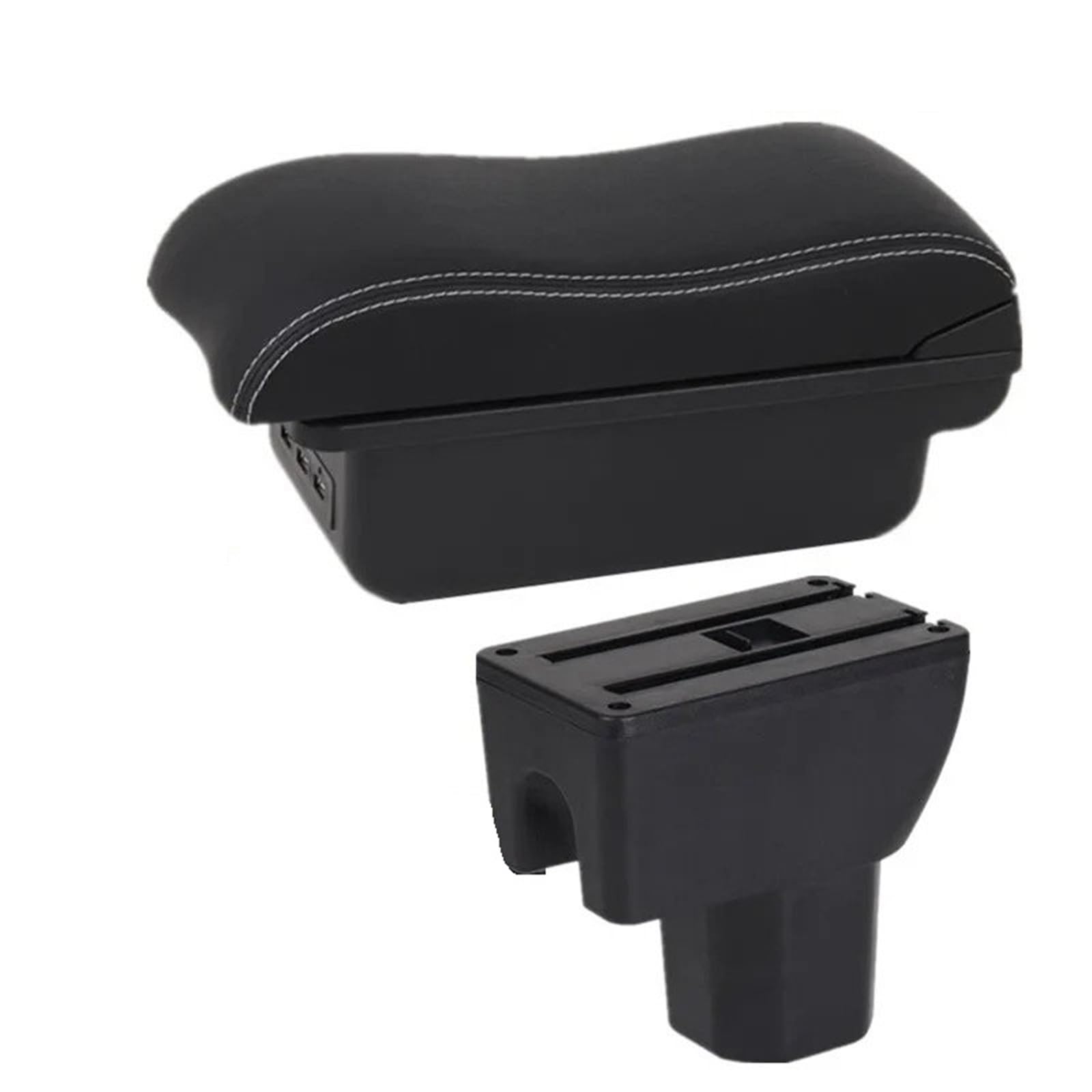 Hguvsjd Armrest Box For Suzuki For Splash Armrest Storage Box Dedicated Retrofit Parts Accessories Car Armrests(B Black white 3USB)
